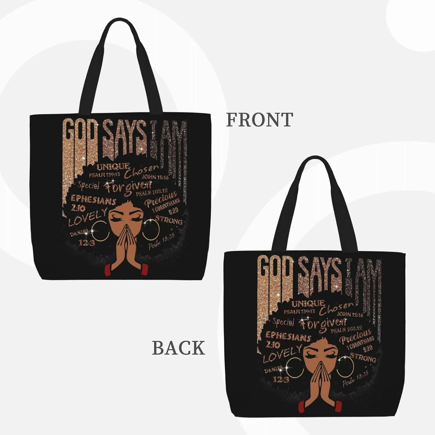 Cute Tote Bags for Women - Black African Gift Bag