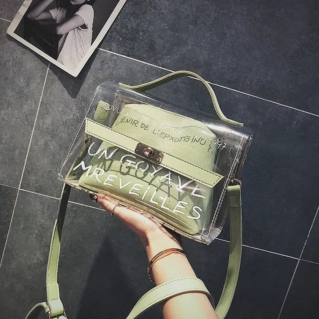 Deal of the hour Jelly Bags Tote Small Bag Must-have item Sets Laser Sac Messenger Lady Women Bags Transparent PVC Clear Bandoulier Shoulder 2 Femme Female