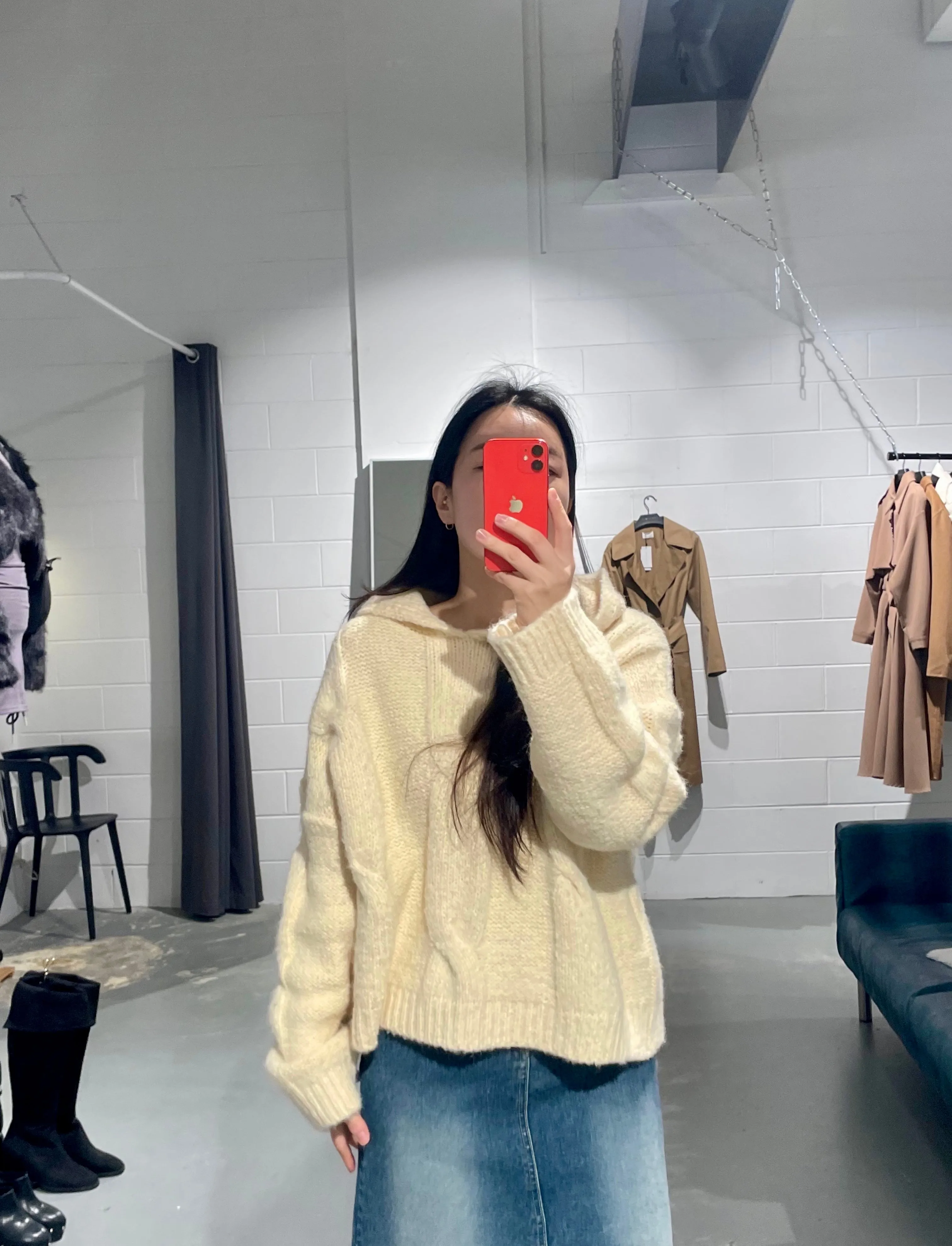DearGray Alpaca Knit Hoodie