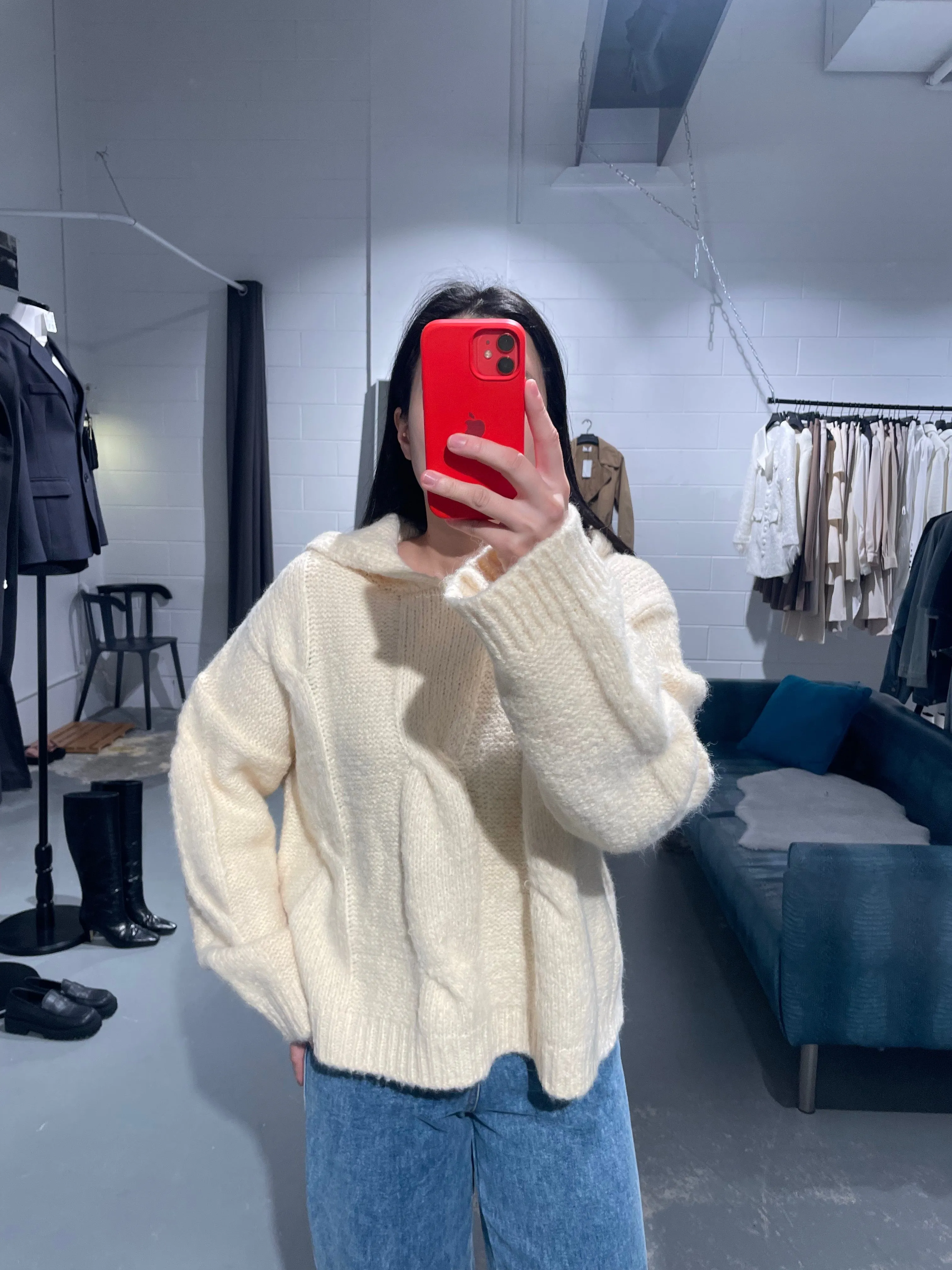 DearGray Alpaca Knit Hoodie