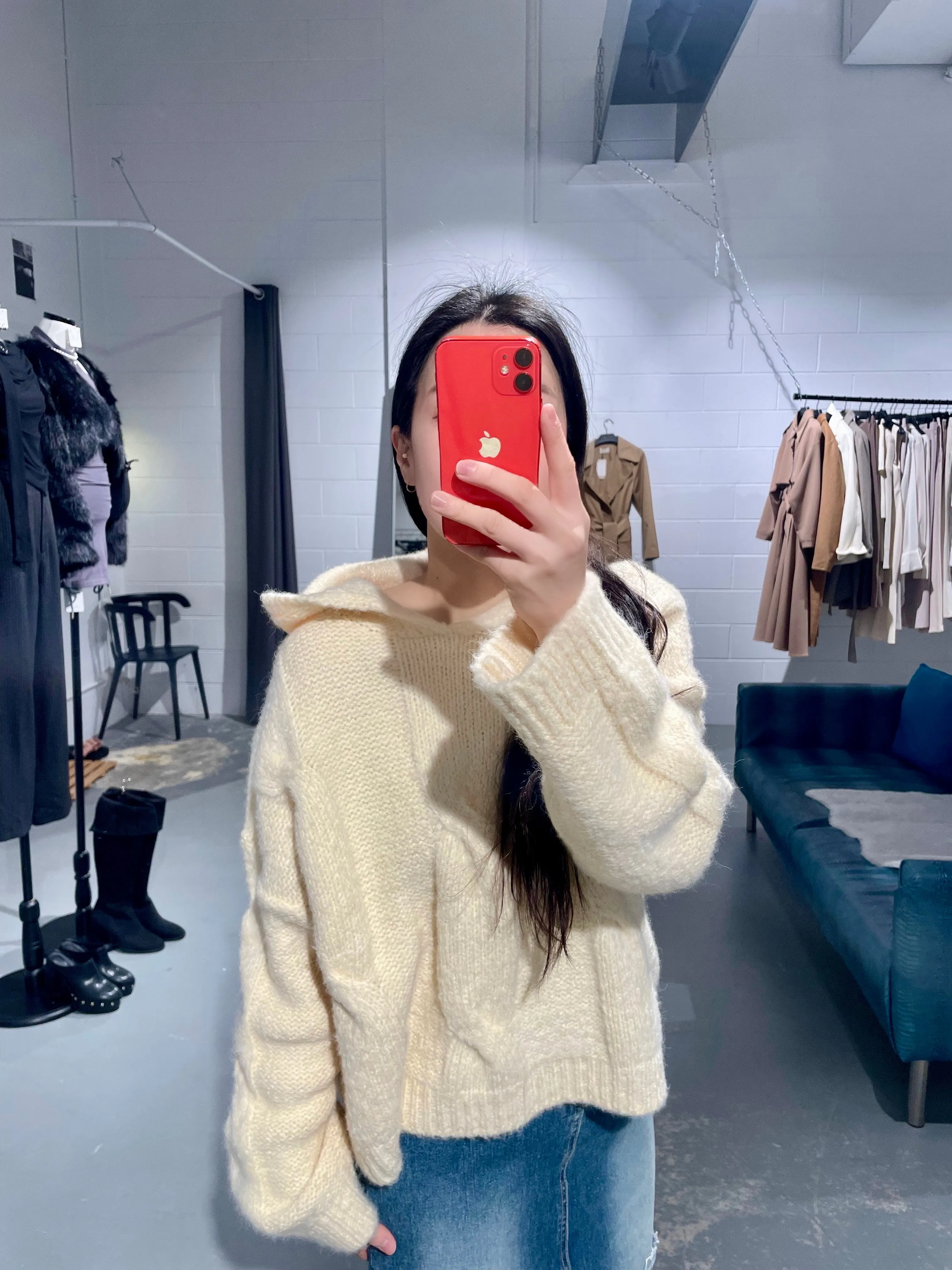 DearGray Alpaca Knit Hoodie