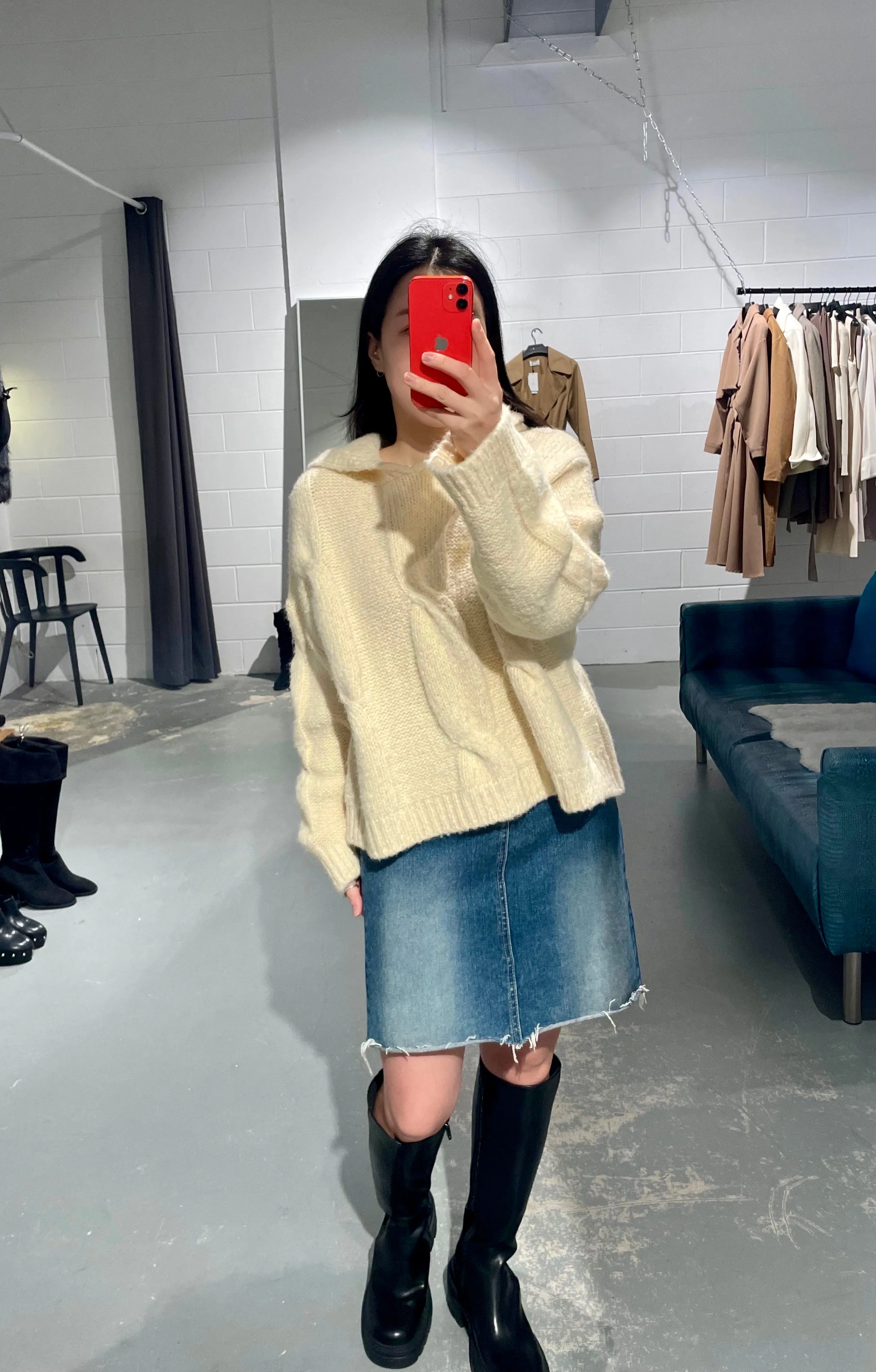 DearGray Alpaca Knit Hoodie