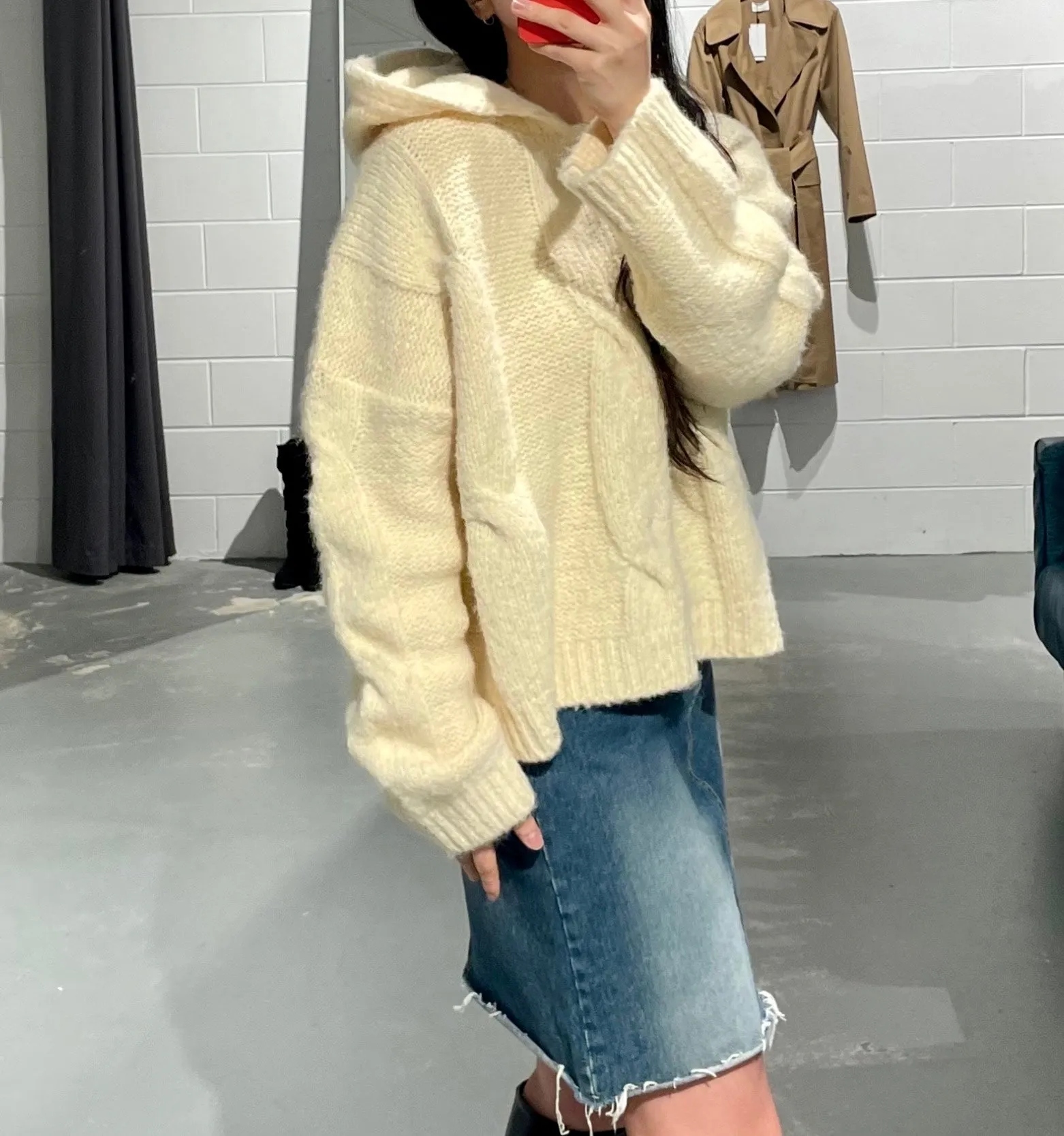 DearGray Alpaca Knit Hoodie