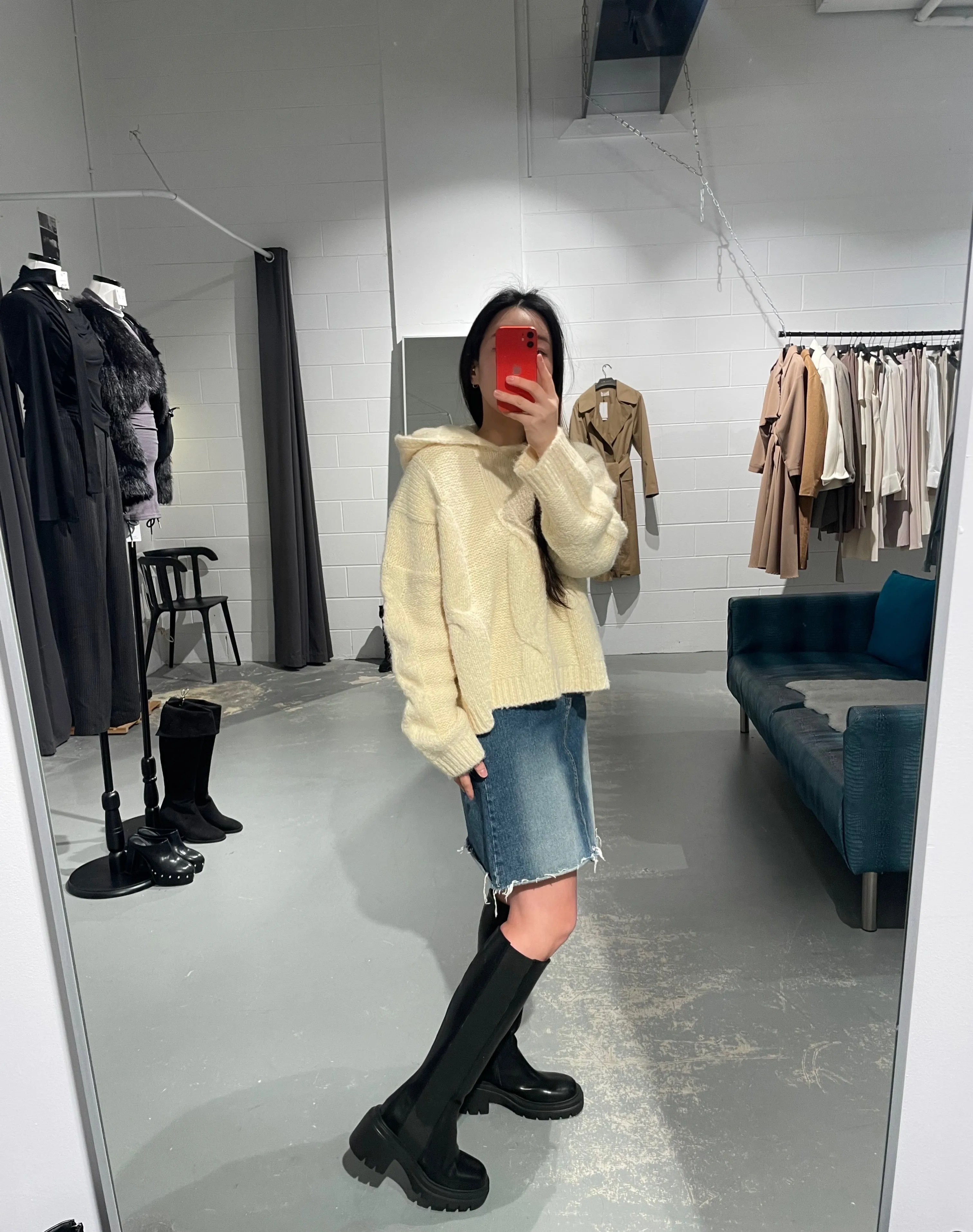 DearGray Alpaca Knit Hoodie