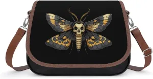 Death's Head Hawk Moth Crossbody Bags for Women PU Leather Tote Bag Purse Shoulder Bag for Travel Office