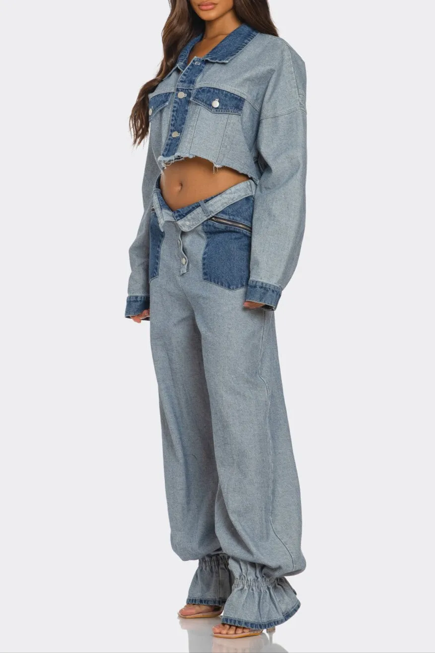 Denim Patchwork Set