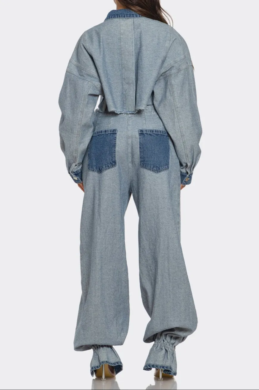 Denim Patchwork Set
