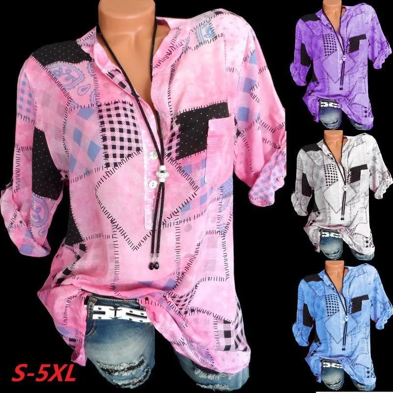 Denim Style Patchwork Peasant Top