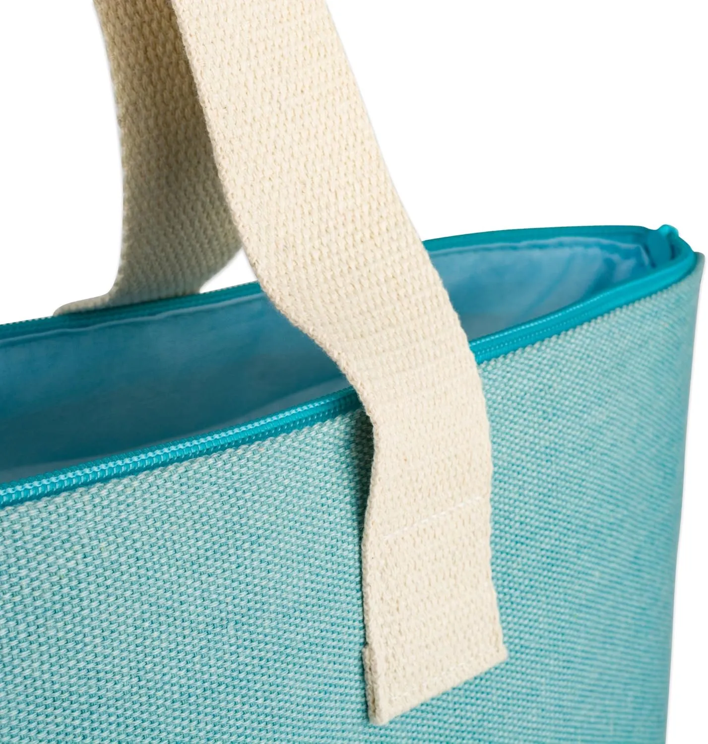 DII Beach Bag 15.5x21x6.25, Travel Tote with Shoulder Strapes, Knotty Summer Blue