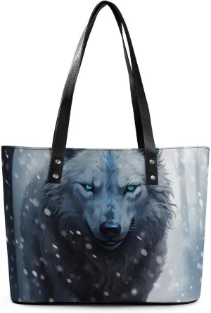 Dire Wolf with Deep Eye Printed Purses and Handbags for Women Vintage Tote Bag Top Handle Ladies Shoulder Bags for Shopping Travel