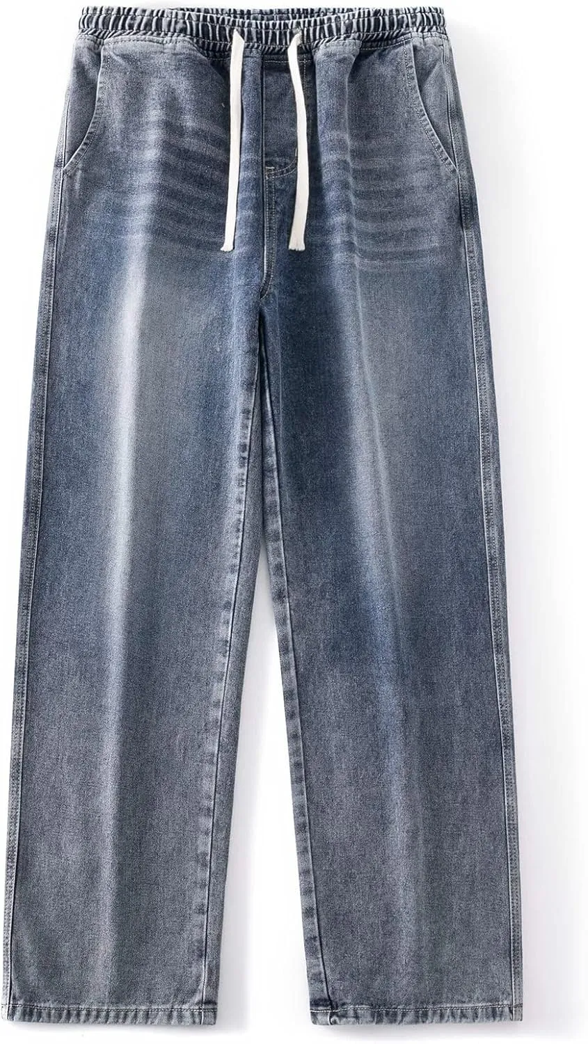 DIYAGO Baggy Jeans Mens Straight Wide Leg Casual Teen Vintage Streetwear Hip Hop Trendy Denim Pant Designer Long Trouser