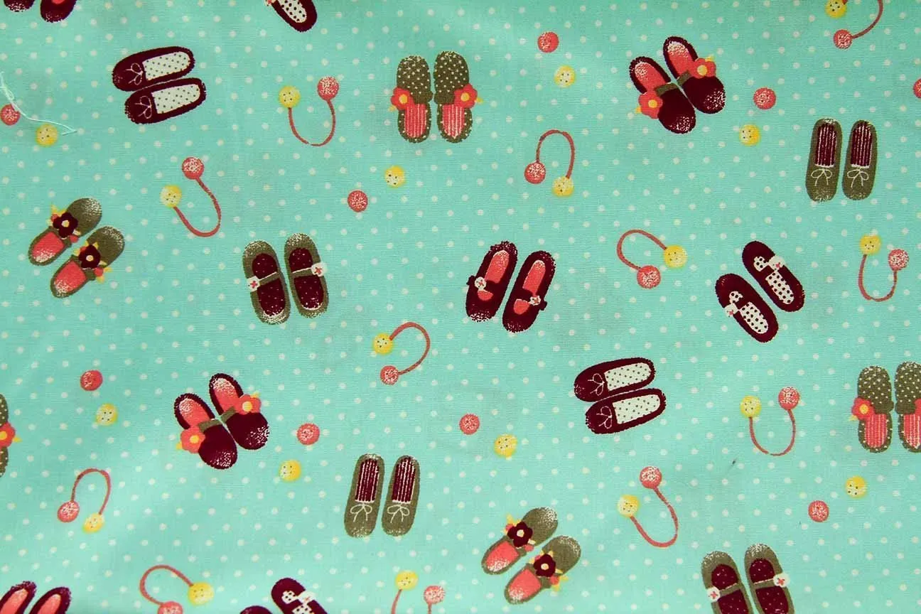 DO: Dancing Shoes: Green Patchwork / Craft Fabric