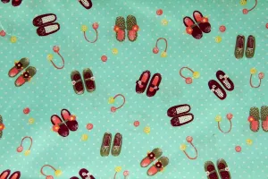 DO: Dancing Shoes: Green Patchwork / Craft Fabric