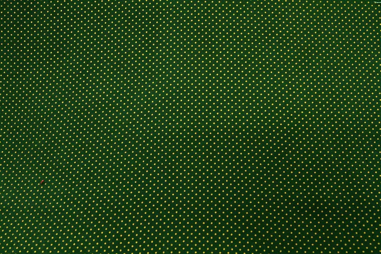 DO: Tiny Gold Dots Dark Green Patchwork / Craft Fabric