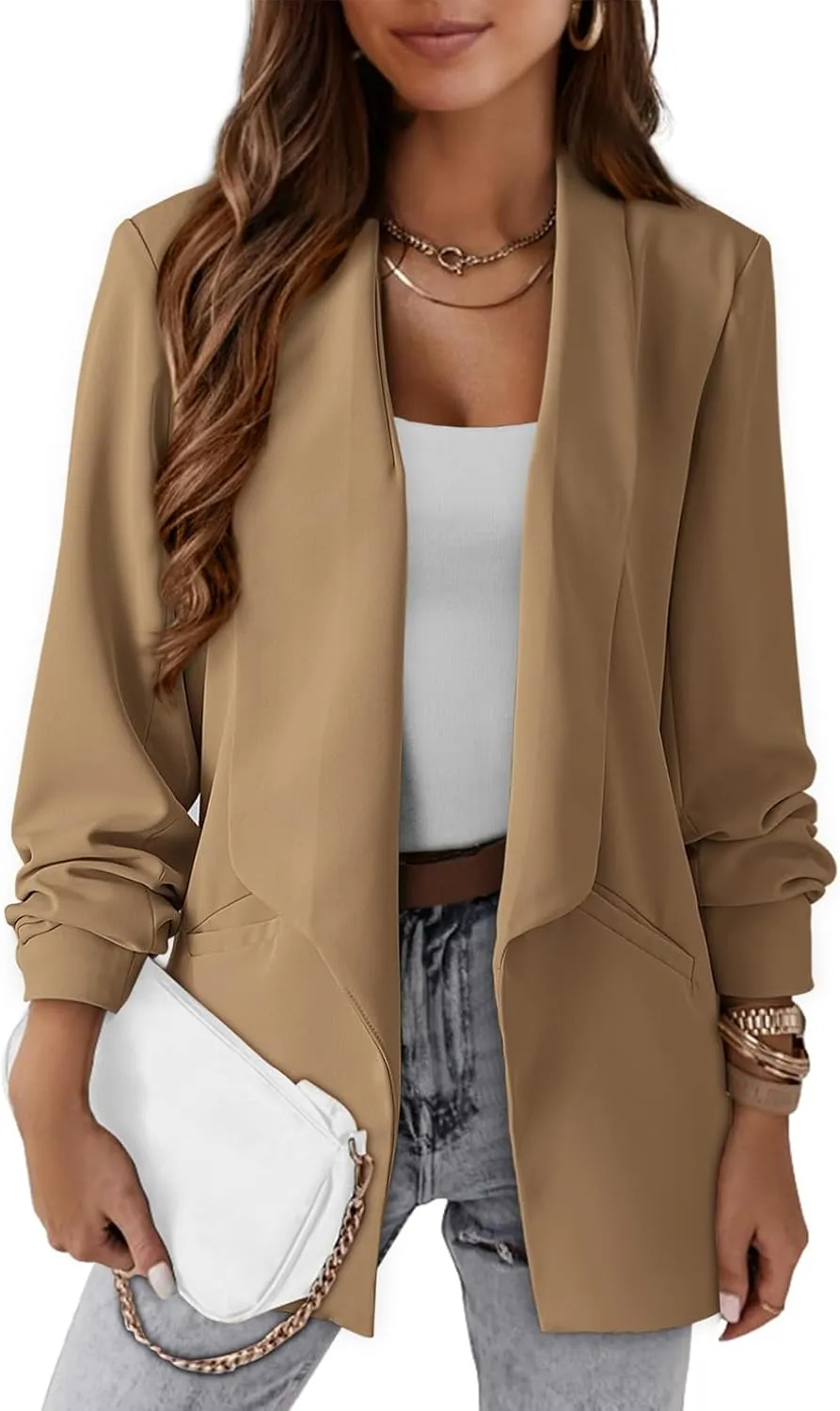 Dokotoo Blazers for Women Business Casual Long Sleeve Open Front Lightweight Work Office Suit Jackets Blazer