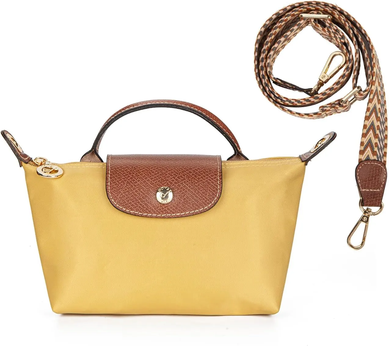 DOMAT Crossbody Bag for Women, Chic Lightweight Purse with Leather Top-handle, Compact Clutch Bag, Shoulder Handbag