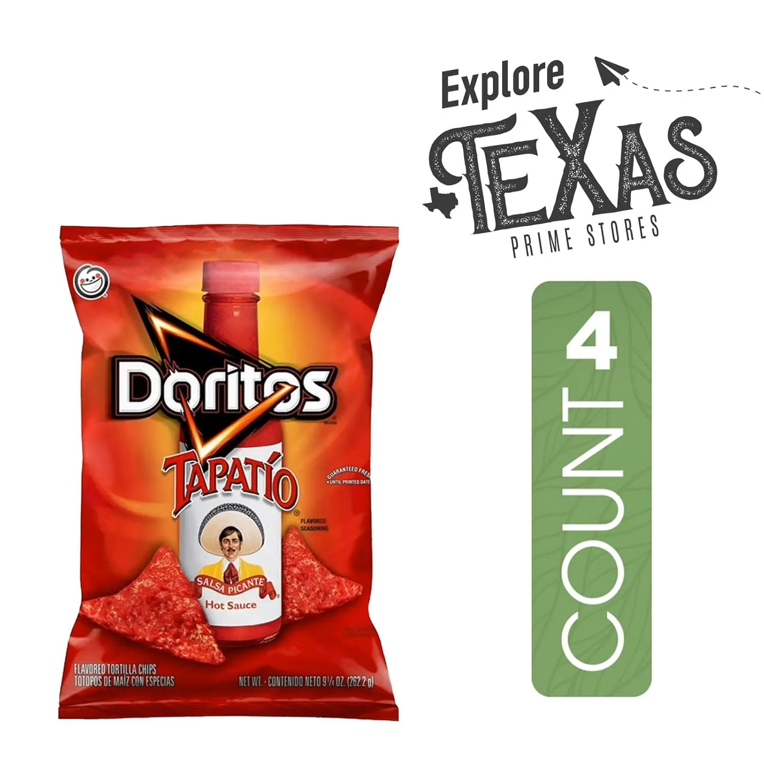 Doritos 4-Pack of Flavored Snack Chips 9.25 oz Bag   2 Snack Handbags by Nath Tea Brand (9.25 oz, Tapatio)