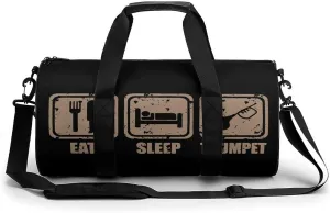 Eat Sleep Play Trumpet Small Gym Bag for Men Women Swim Dance Travel Tote Duffle Bags with Shoulder Strap, style