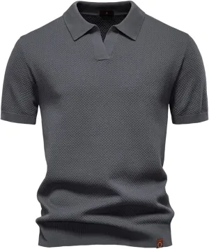 Elavure - The Prestigio Polo Shirt, Mens Knit Polo Tshirt Short Sleeve Lightweight Casual Golf Shirts Collared Tshirt
