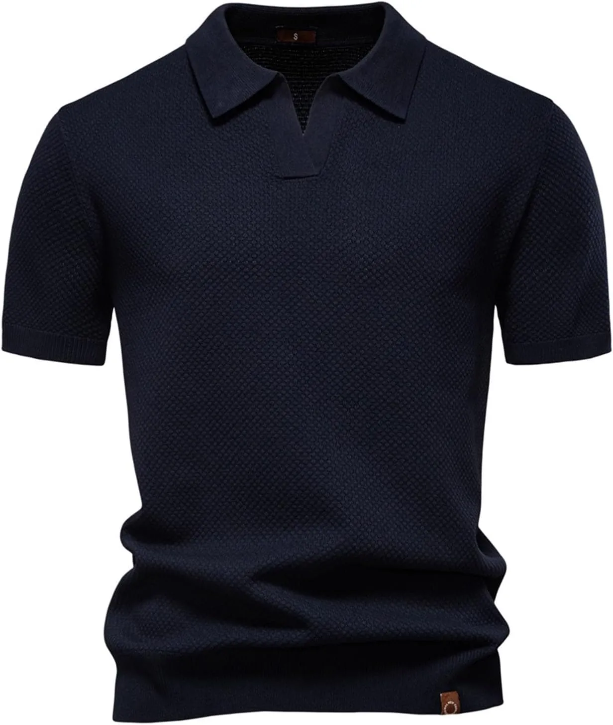 Elavure - The Prestigio Polo Shirt, Mens Knit Polo Tshirt Short Sleeve Lightweight Casual Golf Shirts Collared Tshirt