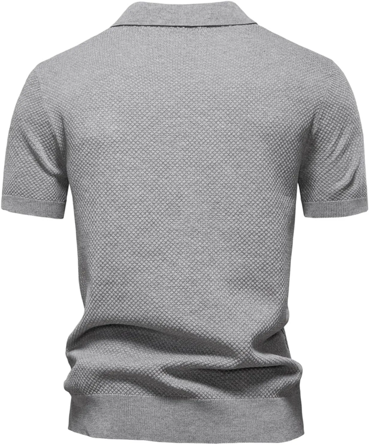 Elavure - The Prestigio Polo Shirt, Mens Knit Polo Tshirt Short Sleeve Lightweight Casual Golf Shirts Collared Tshirt