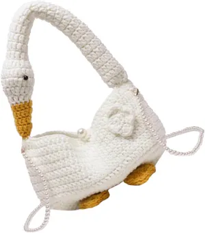 Elegant Knit Bag Women's Crossbody Purse Knitted Shoulder Bag Tote for Women Multi-way Carry Material Handmade Crochet