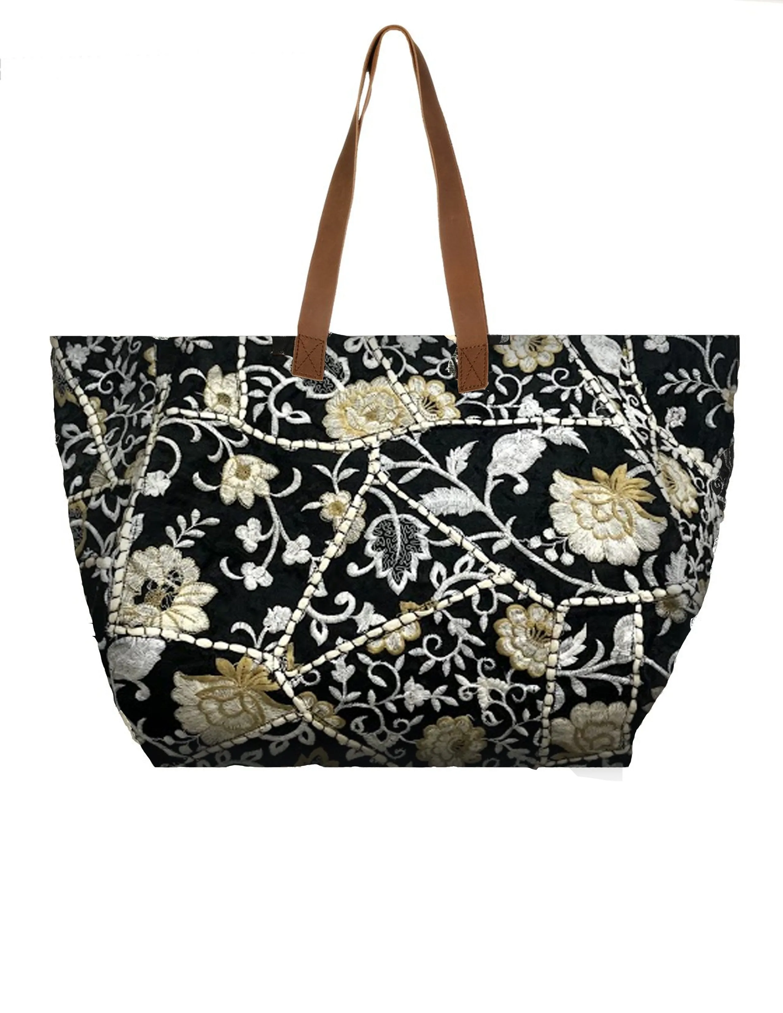 Eli Floral Embroidered Tote Bag