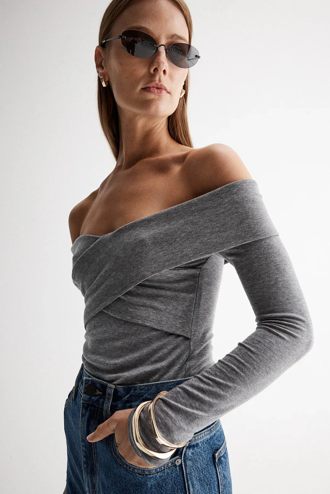 Elka Collective - Layla Top (Charcoal Marle)