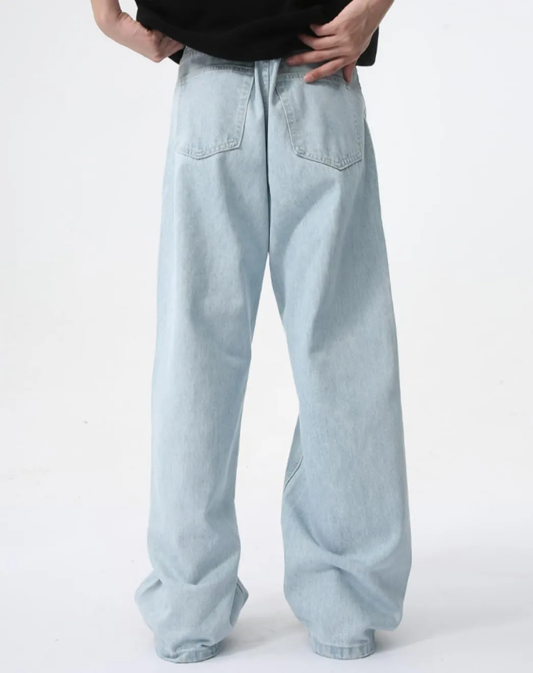 EMMIOL Mens Baggy Hip Hop Jeans Loose Fit Long Denim Pants Casual Trousers Streetwear