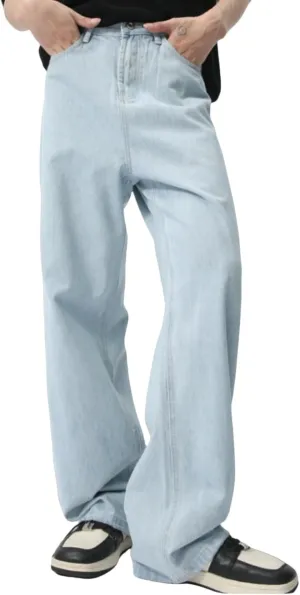 EMMIOL Mens Baggy Hip Hop Jeans Loose Fit Long Denim Pants Casual Trousers Streetwear