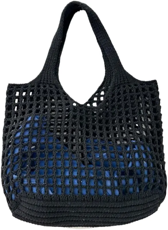 ENBEI Crochet Beach Bag - Women's Knit Shoulder Bags for Travel - Cute, Handmade Tote