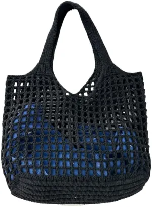 ENBEI Crochet Beach Bag - Women's Knit Shoulder Bags for Travel - Cute, Handmade Tote