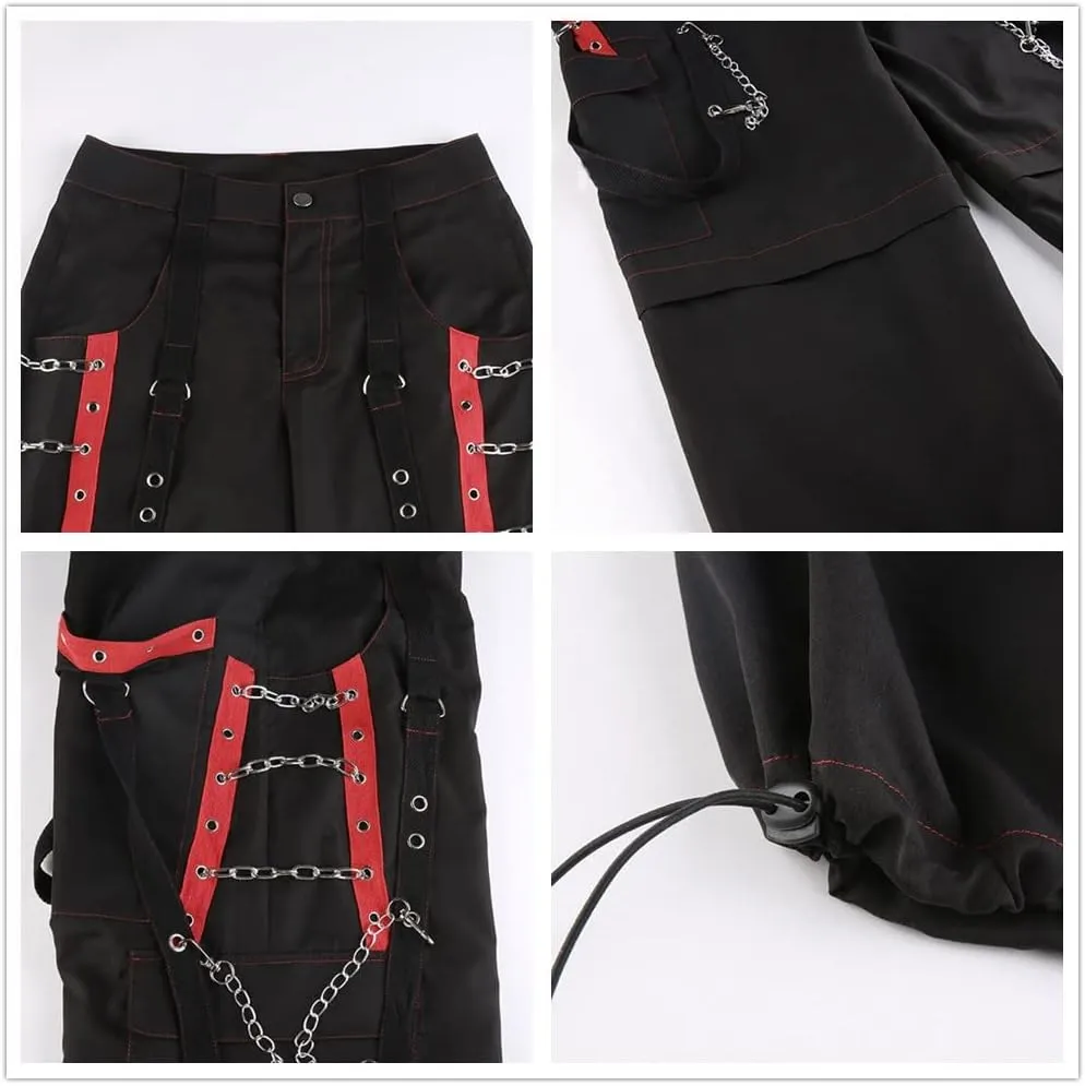 ENFUSO Punk Y2k Grunge Low Waist Emo Jeans Mall Gothic Women Black Patchwork Electro Pants Fashion Streetwear Alt Clothes