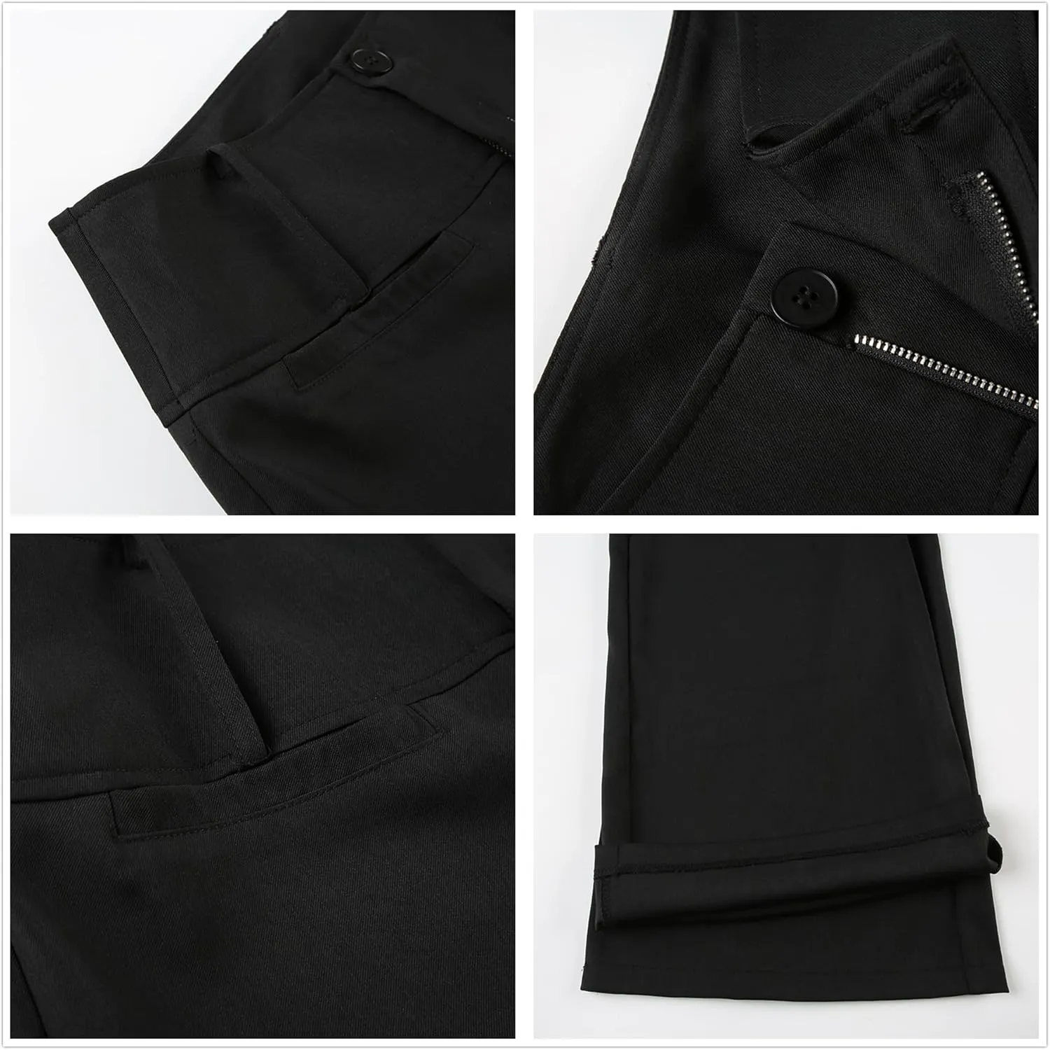 ENFUSO Punk Y2k Grunge Low Waist Emo Jeans Mall Gothic Women Black Patchwork Electro Pants Fashion Streetwear Alt Clothes