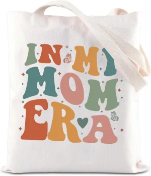 ENSIANTH In My Mom Era Shoulder Bag Mother’s Day Gift Mom Tote Bag Mother Gift Woman Mama Shopping Bag Mon Life Gift