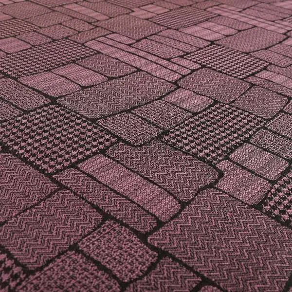 Fabriano Patchwork Pattern Chenille Type Purple Upholstery Fabric CTR-960