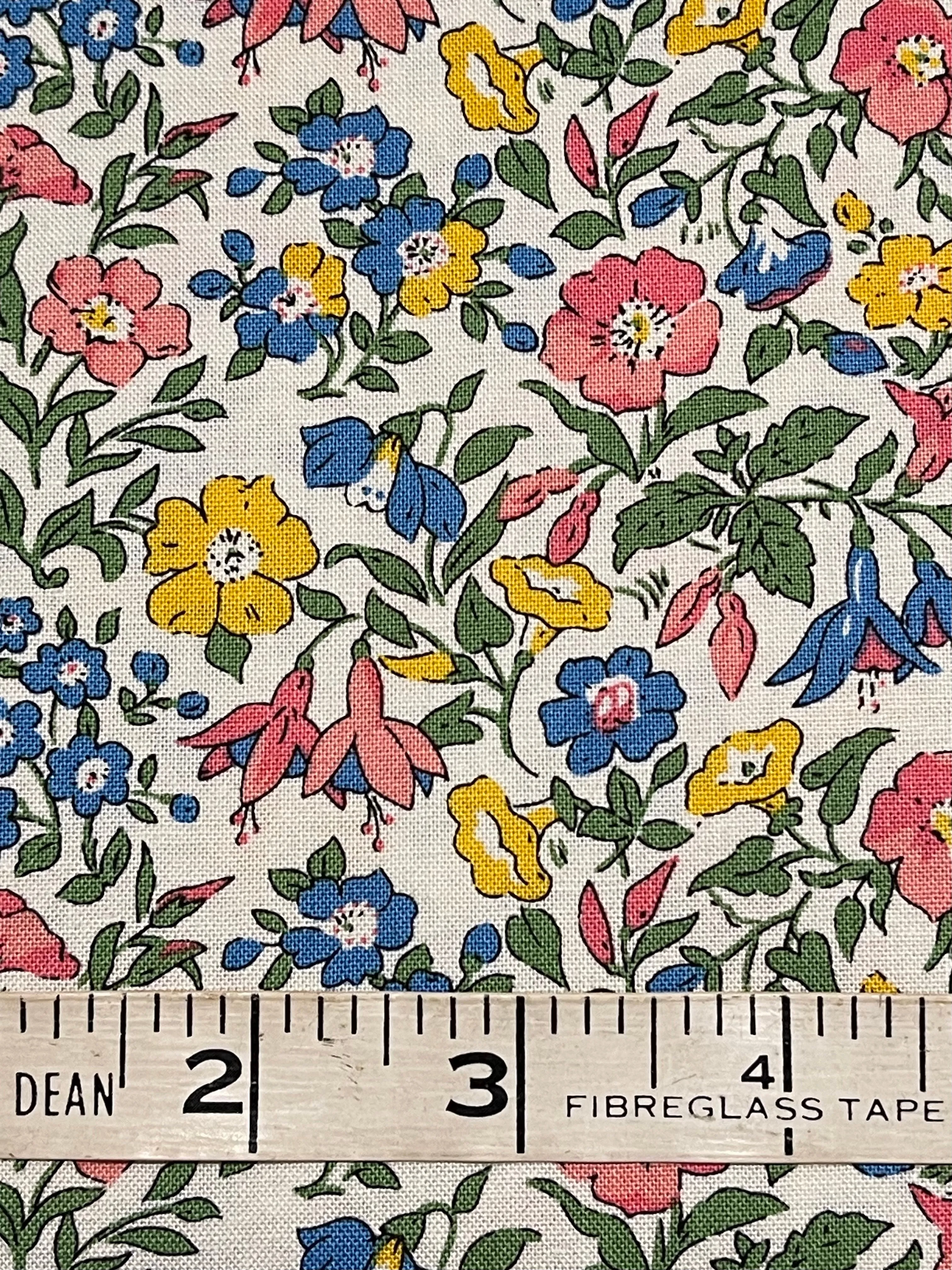 Fabric-Liberty-small scale multi coloured floral