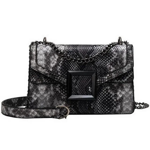 Fashion Women PU Leather Messenger Bags Crossbody Chain Bag and Handbags With Metal Chain  2020 fashion Small package