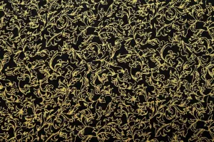 FL: Golden Leaves on Dark Navy Patchwork / Craft Fabric---OUT OF STOCK