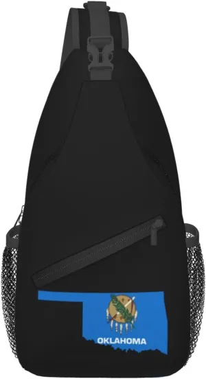 Flag Map of Oklahoma Crossbody Bags For Women Men Chest Backpack Gym Shoulder Bag Travel Outdoor Sports Casual Crossbody Bags
