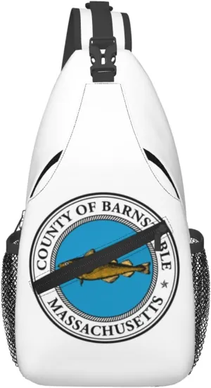 Flag Of Barnstable County, Massachusetts Crossbody Bags For Women Men Chest Backpack Gym Shoulder Bag Travel Outdoor Sports Casual Crossbody Bags
