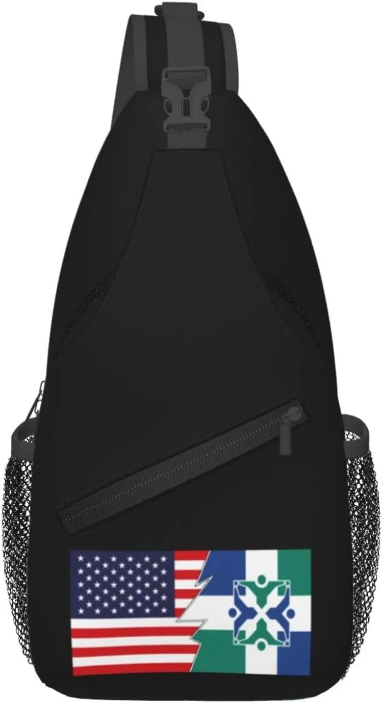 Flag Of Columbia, Missouri And America Crossbody Bags For Women Men Chest Backpack Gym Shoulder Bag Travel Outdoor Sports Casual Crossbody Bags