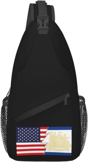 Flag Of Newark, New Jersey And America Crossbody Bags For Women Men Chest Backpack Gym Shoulder Bag Travel Outdoor Sports Casual Crossbody Bags