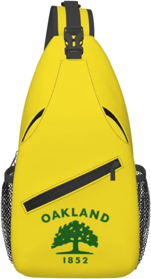 Flag Of Oakland, California Crossbody Bags For Women Men Chest Backpack Gym Shoulder Bag Travel Outdoor Sports Casual Crossbody Bags