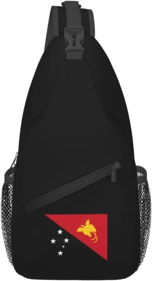 Flag of Papua New Guinea Crossbody Bags For Women Men Chest Backpack Gym Shoulder Bag Travel Outdoor Sports Casual Crossbody Bags
