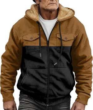 Fleece Jacket Men Cotton Cargo Jacket Winter Sherpa Fleece Lined Coat Shirt Fluffy Pullover Outfits Military Jackets