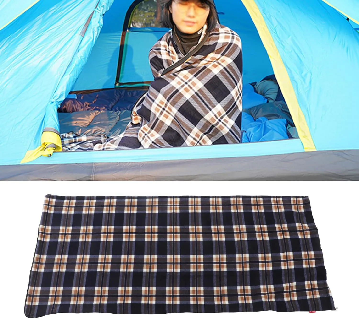 Fleece Sleeping Bag Portable Travel Warm Sleeping Bag for Adults Outdoor Camping Hiking Climbing Fleece Fabric Lightweight Easy to Store Polyester Fiber 180x150cm