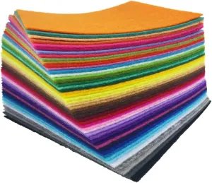 flic-flac 48PCS 8 x 12 inches (20 x 30cm) Assorted Color Felt Fabric Sheets Patchwork Sewing DIY Craft 1mm Thick … (20cm * 30cm, 48pcs)