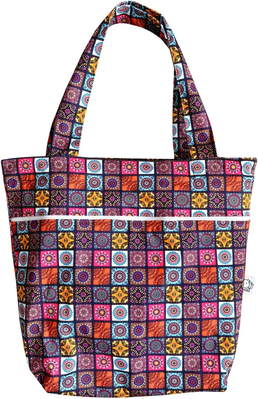 FLOCK THREE Leak Proof Large Tote Pool Bag Shoulder Handbag Water Proof with Zipper for Baby Care Sports Gym Grocery Travel