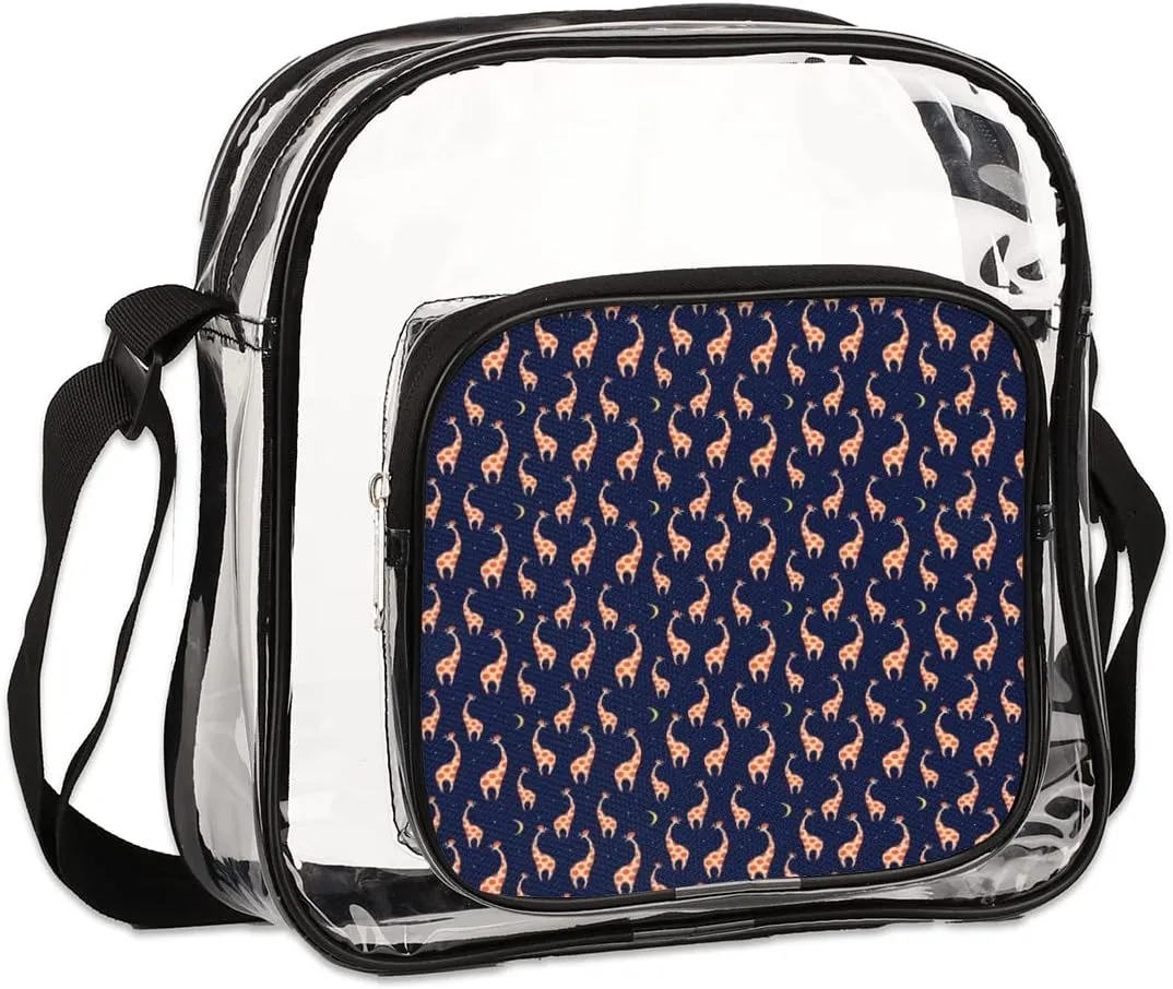 Floral A Letter Clear Crossbody Bag Clear Messenger Bag Shoulder Bags Clear Purse Stadium Approved